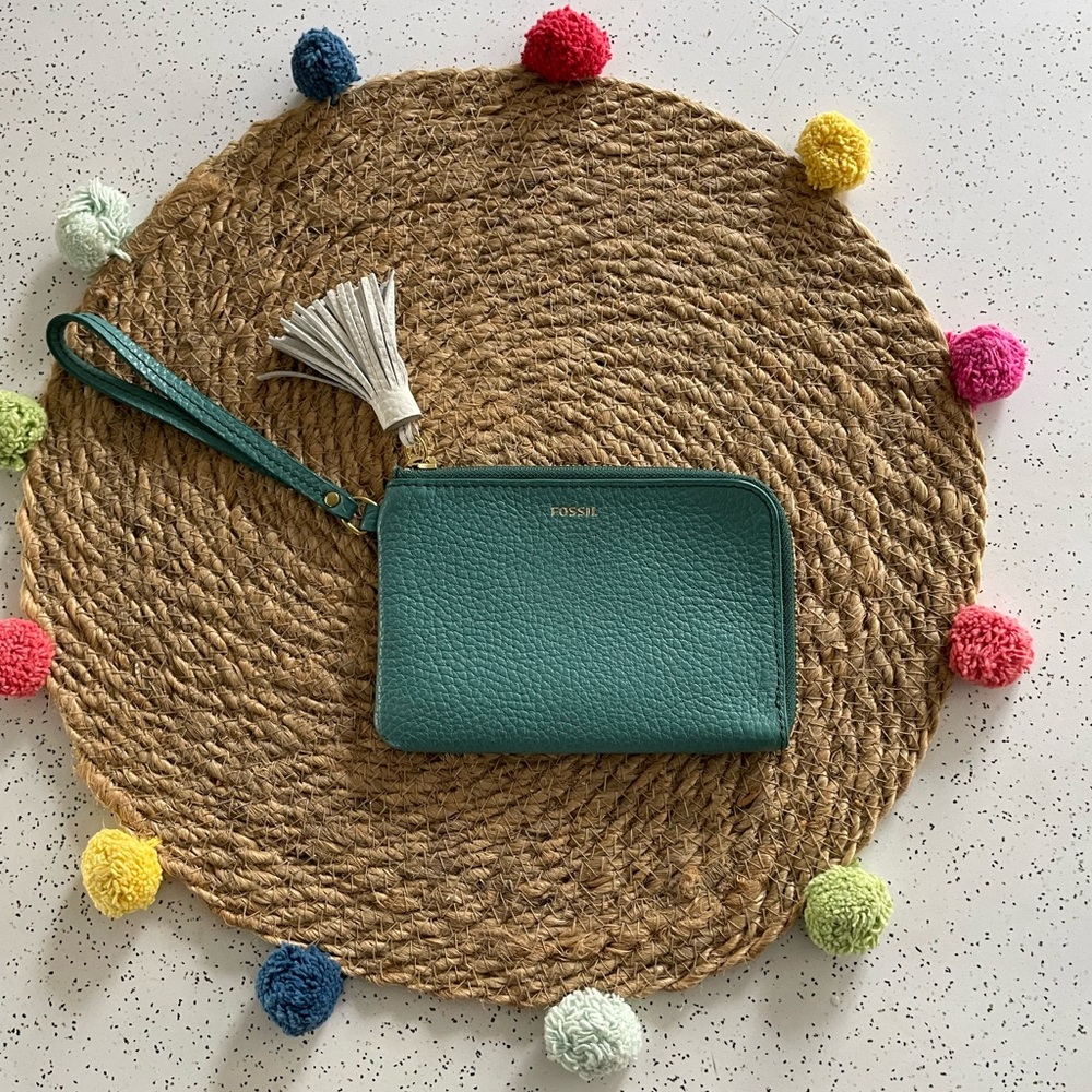 Fossil Blue Clutch Wristlet